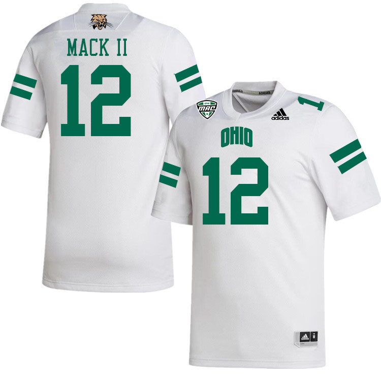 Ohio Bobcats #12 Michael Mack II College Football Jerseys Stitched-White